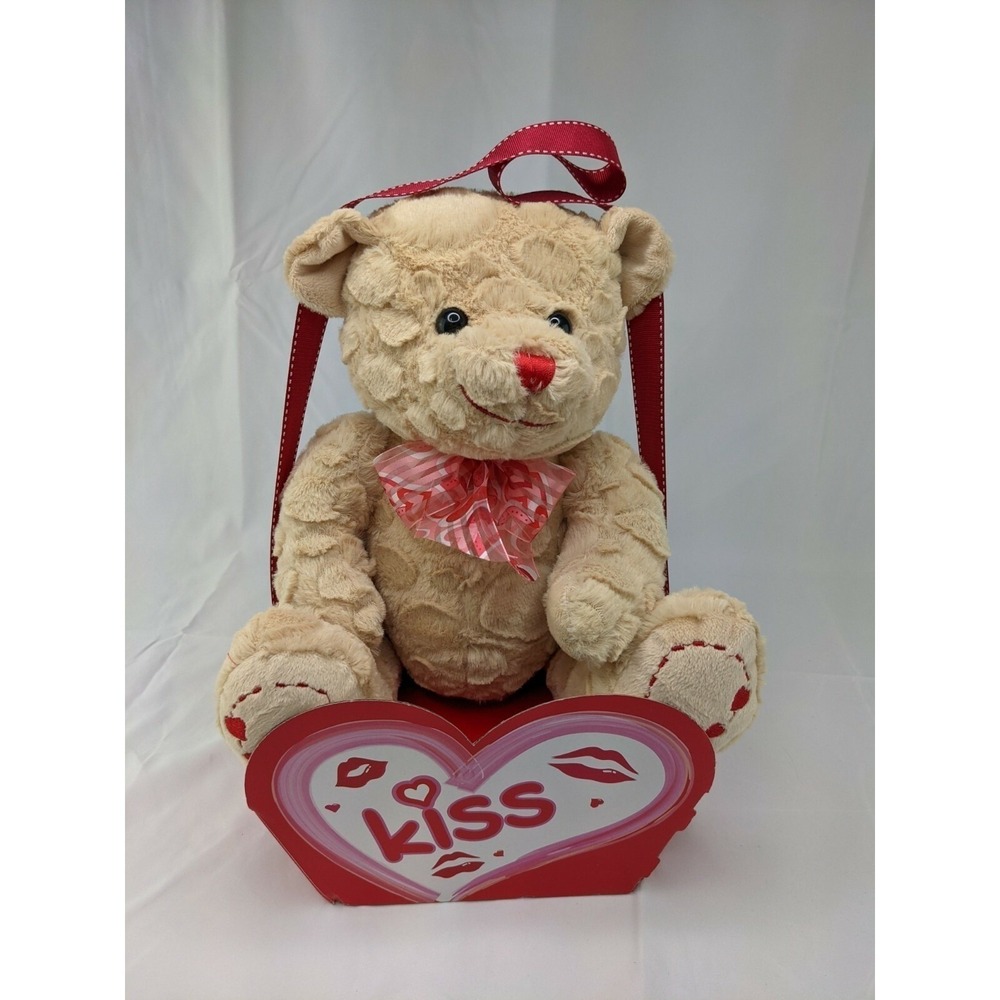 Goffa Tan Bear Plush in Kiss‎ Box Stuffed Animal Toy